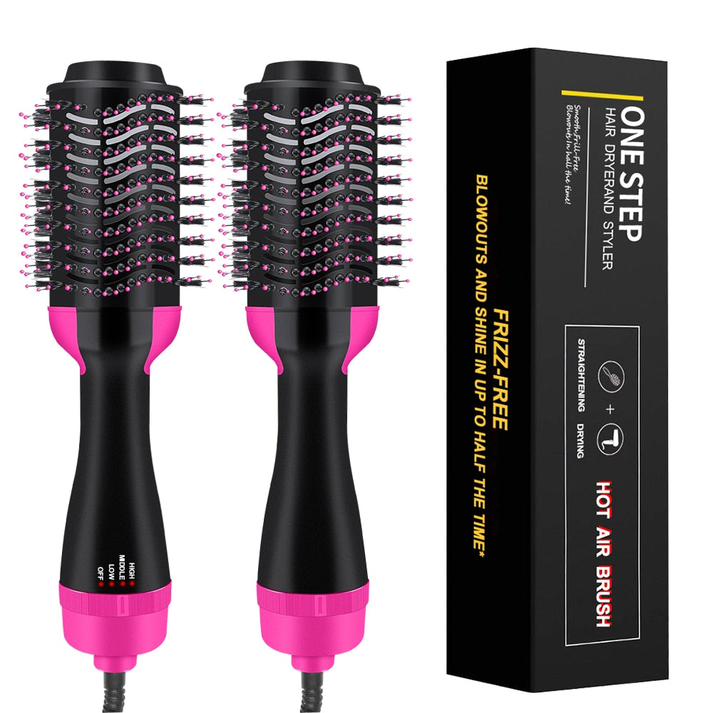 Dropshipping Hair Brush One-Step Hair Volumizer 3 In 1 Dryer Straightener Curler Styling Comb hot comb blow dryer brush