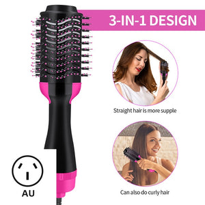 Dropshipping Hair Brush One-Step Hair Volumizer 3 In 1 Dryer Straightener Curler Styling Comb hot comb blow dryer brush