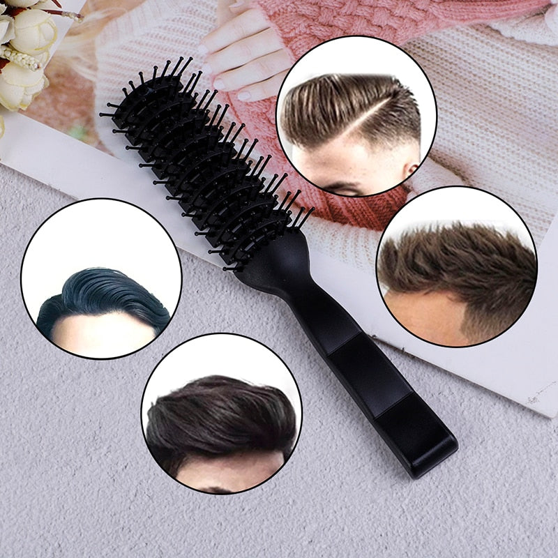 Men Plastic Vent Hair Brush Comb Anti-Static, Massage Hair Care Ribs Comb