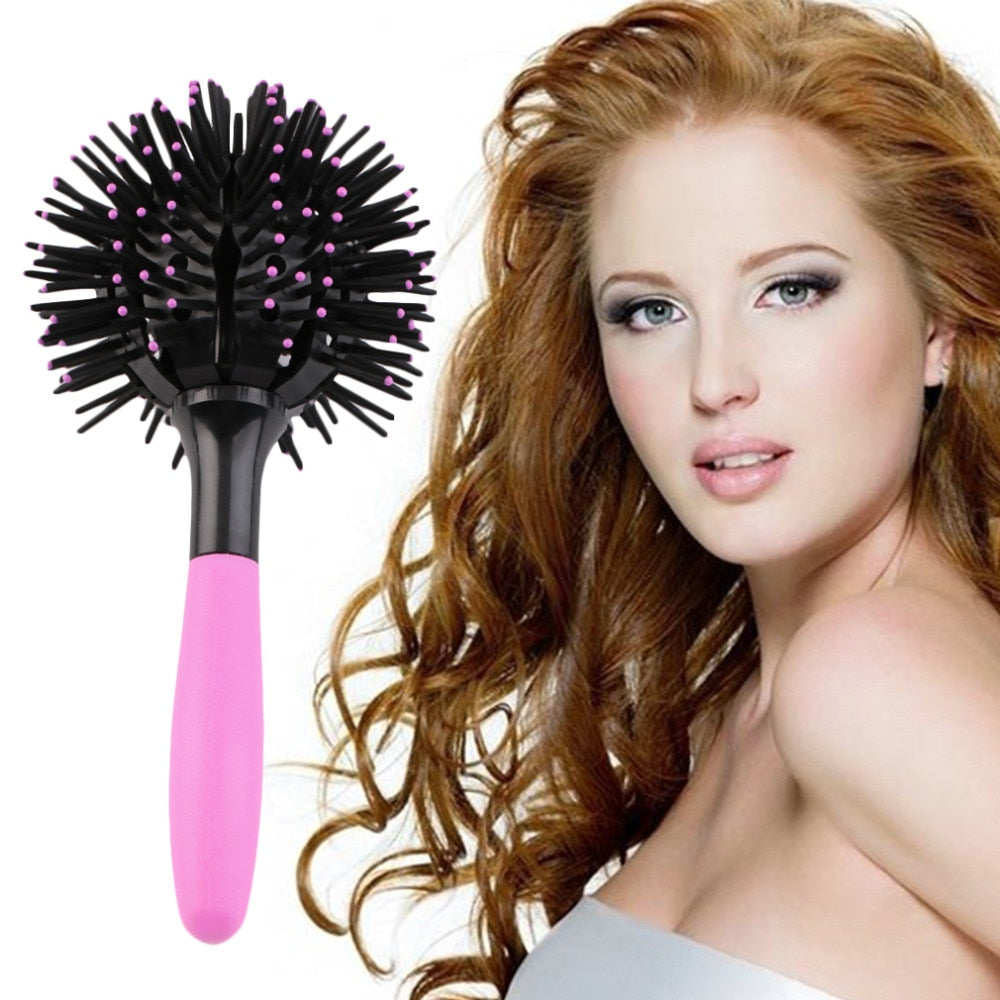 3D Round Hair Brushes Comb Salon make up 360 degree Ball Styling Tools Magic Detangling Hairbrush Heat Resistant Hair Comb