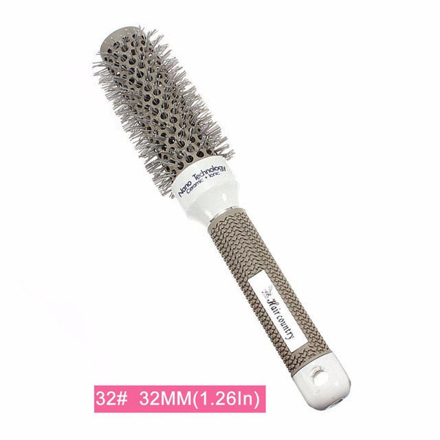 Vaclav 6 Size Hair Brush Nano Hairbrush Thermal Ceramic Ion Round Barrel Comb Hairdressing Hair Salon Styling Drying Curling