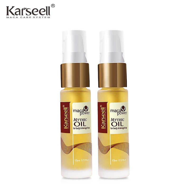 2pcs Moroccan Argan Oil Haircare Essential Oil Keratin Hair Straighten Treatment Nut Oil Pre-perm Hair Repair Dry Split End 15ml