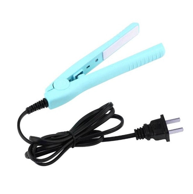 Mini Portable Electric Splint Flat Iron Ceramic Hair Curler & Straightener Hair Perming Hair Styling Appliance Hair Crimper