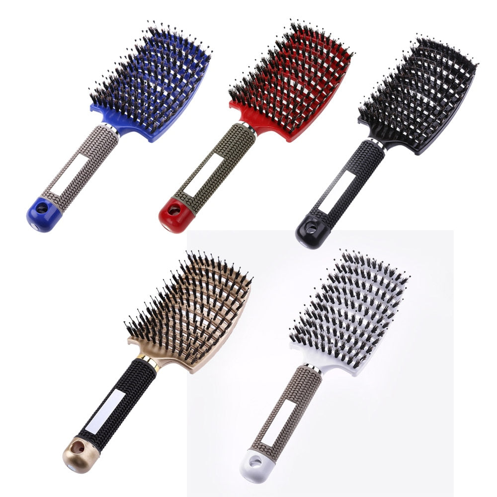 Hair Scalp Massage Comb Hairbrush Bristle Nylon Women Wet Curly Detangle Hair Brush for Salon Hairdressing Styling Tools