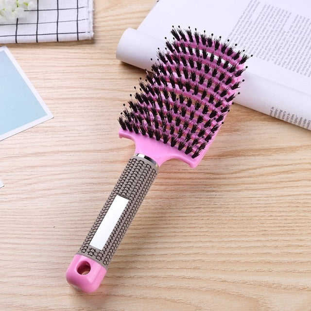 Hair Scalp Massage Comb Hairbrush Bristle Nylon Women Wet Curly Detangle Hair Brush for Salon Hairdressing Styling Tools