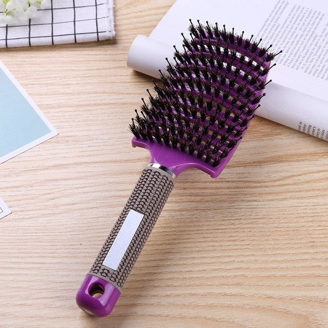 Hair Scalp Massage Comb Hairbrush Bristle Nylon Women Wet Curly Detangle Hair Brush for Salon Hairdressing Styling Tools