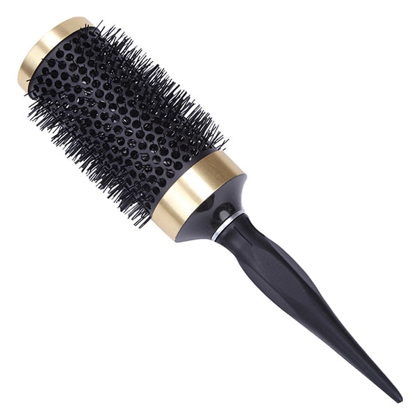 5 size Ceramic Iron Hair Brush Anti-static High Temperature Resistant Round Barrel Comb Hairstyling Drying Curling Tool